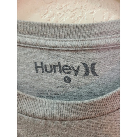 Hurley T Shirt Mens Large Gray with logo - Picture 2 of 3